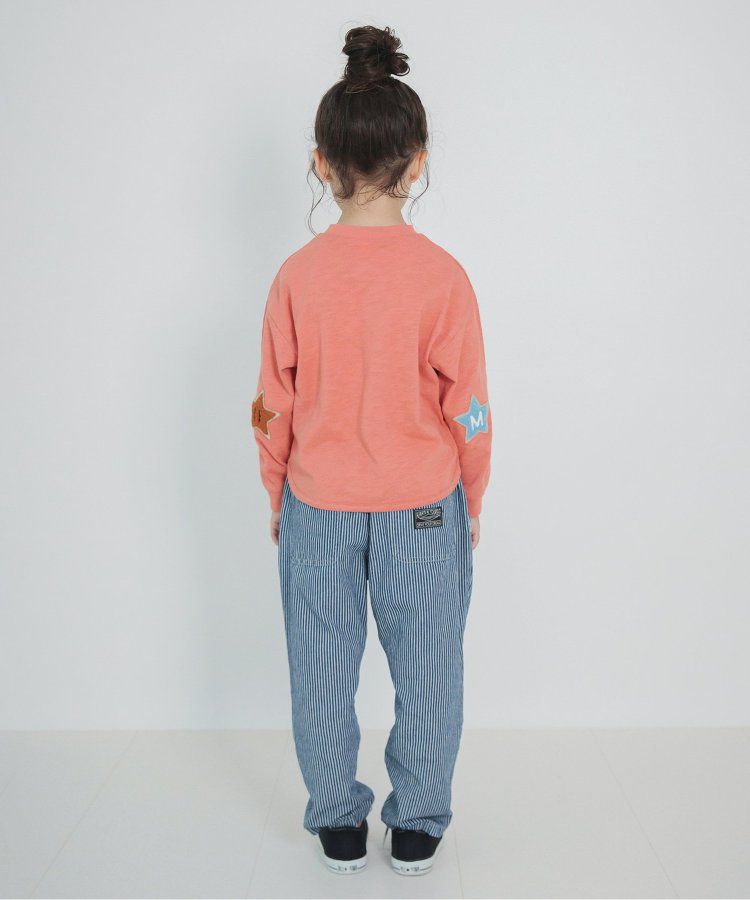 日本 BREEZE - 時髦星星刺繡長袖上衣-粉橘