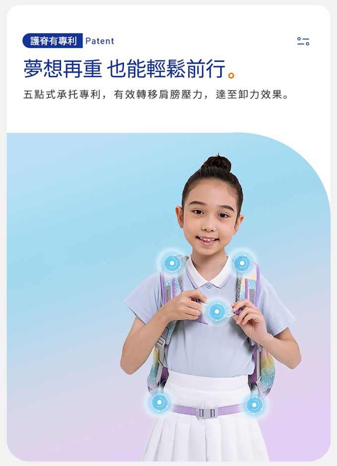 MoonRock - 護脊書包-SP1 太空漫步-LED胸扣2023款 適用身高:95-140公分-19L