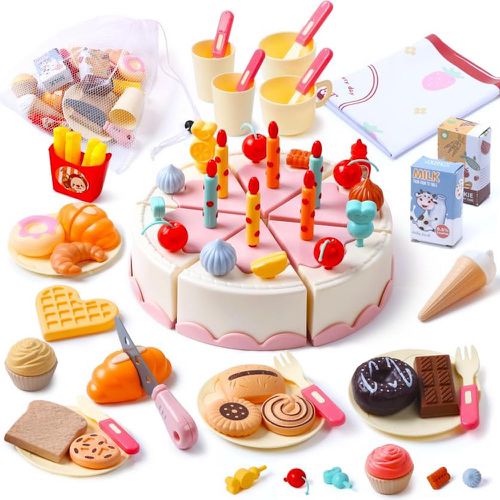 CuteStone - 兒童生日蛋糕切切樂84件套裝玩具