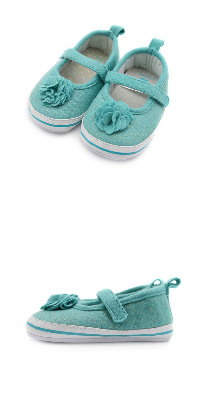 美國 Carter's - 藍綠山茶花妞妞鞋 (9-12 M)