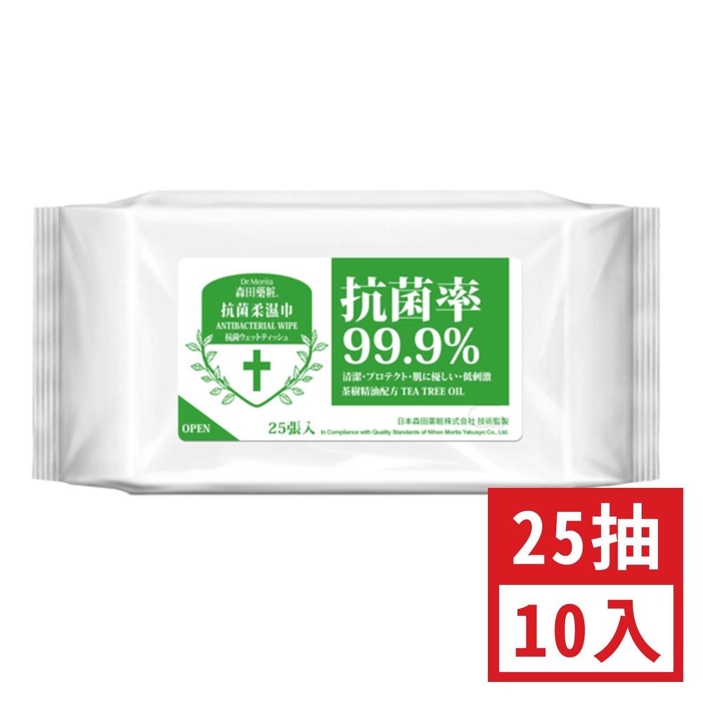 DR.JOU 森田藥粧 - 抗菌防護柔濕巾 (25入/包 x10)