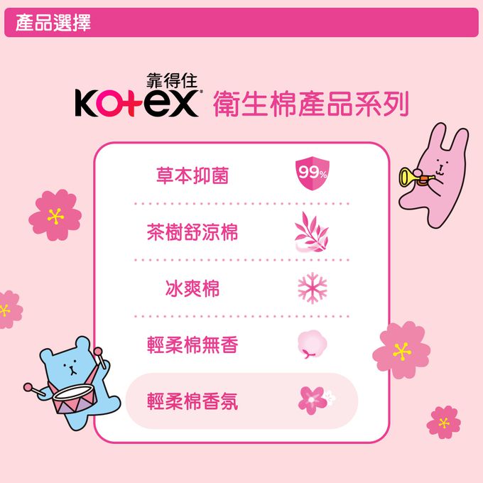 Kotex  靠得住 - 輕柔棉宇宙人杏桃花(日薄)23cm 11片x2包x6組
