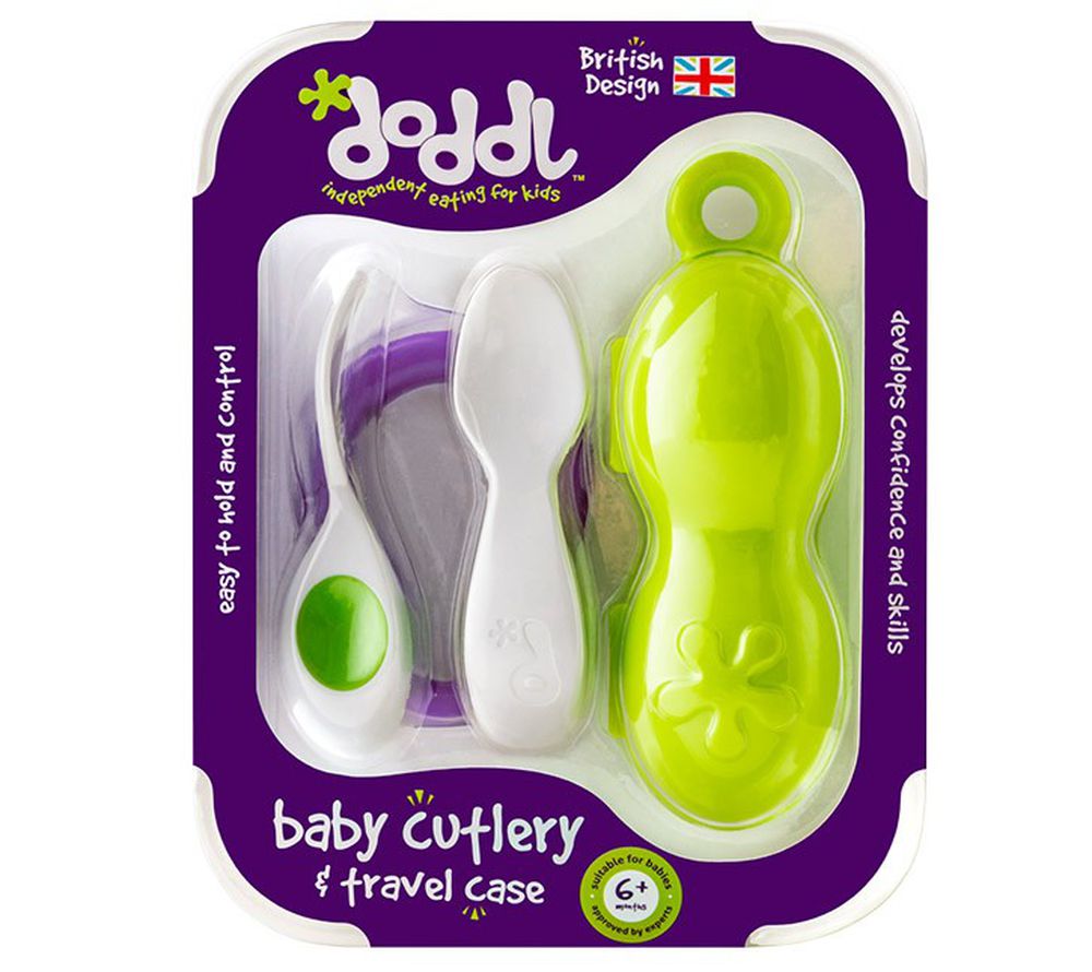 英國 doddl - 人體工學嬰兒學習餐具兩件組-綠色-單組