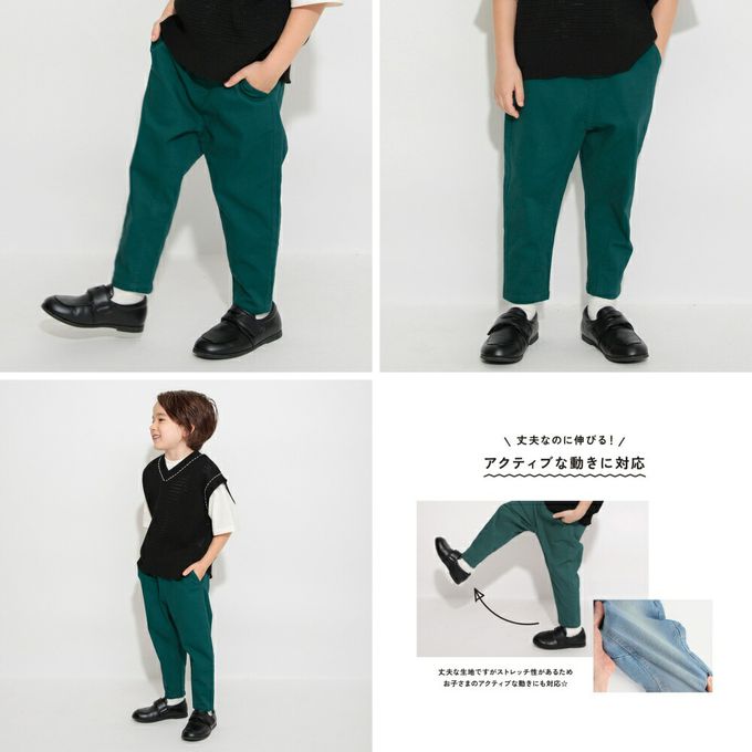 日本 BRANSHES - 大好評彈性錐形長褲-直條紋-海軍深藍