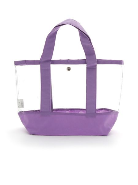 日本 OCEAN&GROUND - 透明PVC防水手提袋-全透明X純色-藍綠 GR (38x26x12cm)