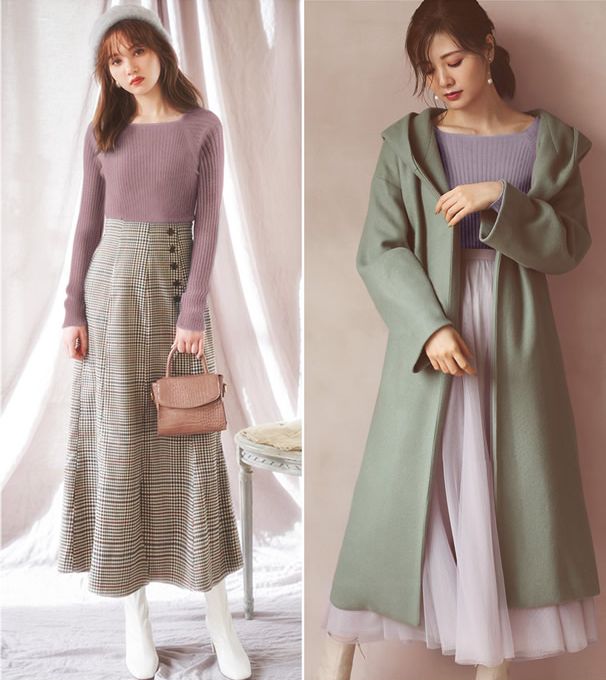 日本 GRL - 法式方領羅紋針織上衣-草綠