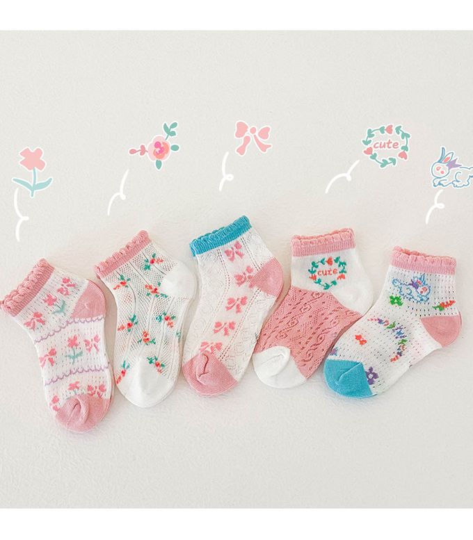 JB clothes - 五入一組-1164粉色禮物網眼襪