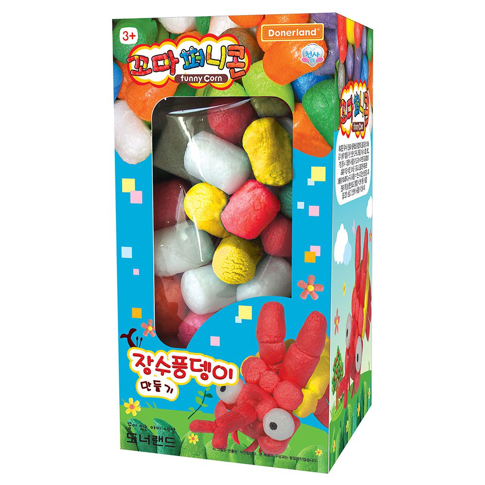 魔法迷您玉米黏土-甲蟲-工具刀*1+吸水海棉墊*1+盒裝背面附有教學說明