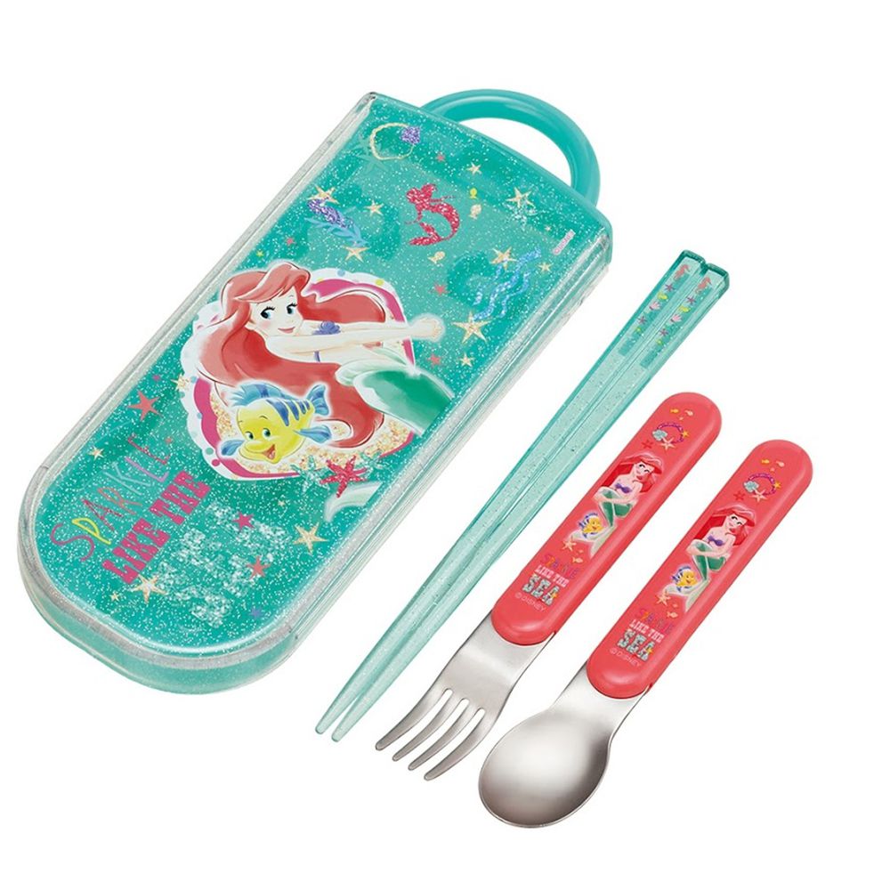 日本 SKATER - 銀離子三件餐具組-小美人魚