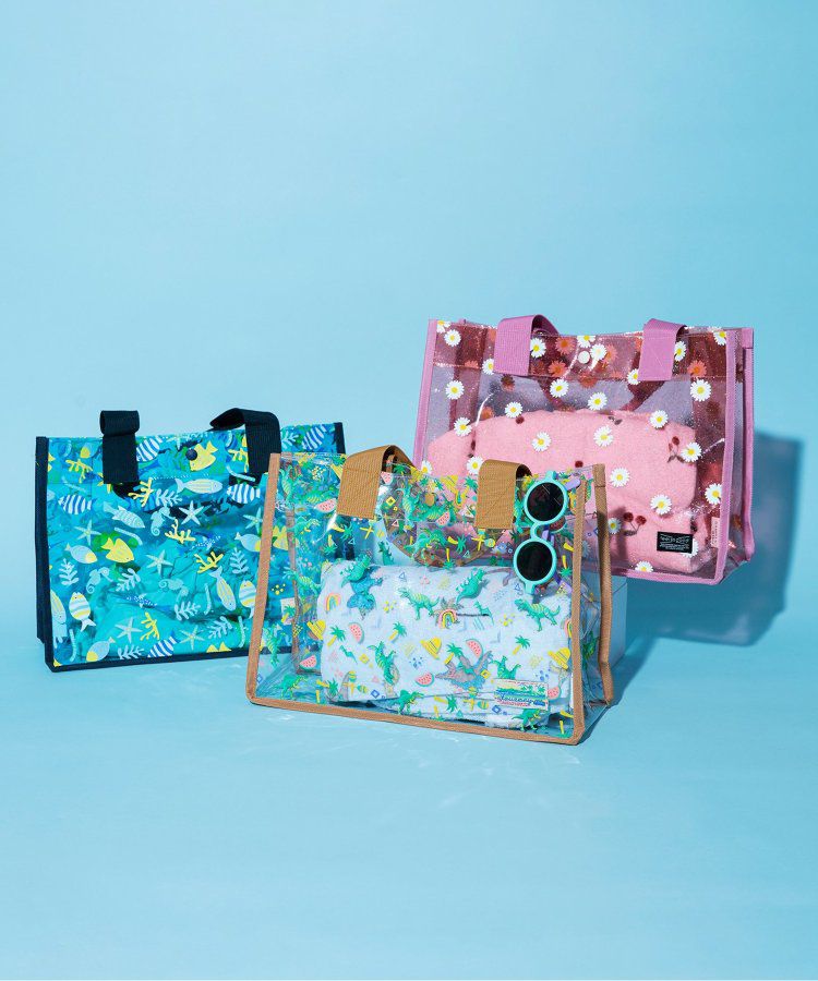 日本 BREEZE - 防水PVC手提袋/游泳包-海洋生物-水藍 (26x35x12.5cm)