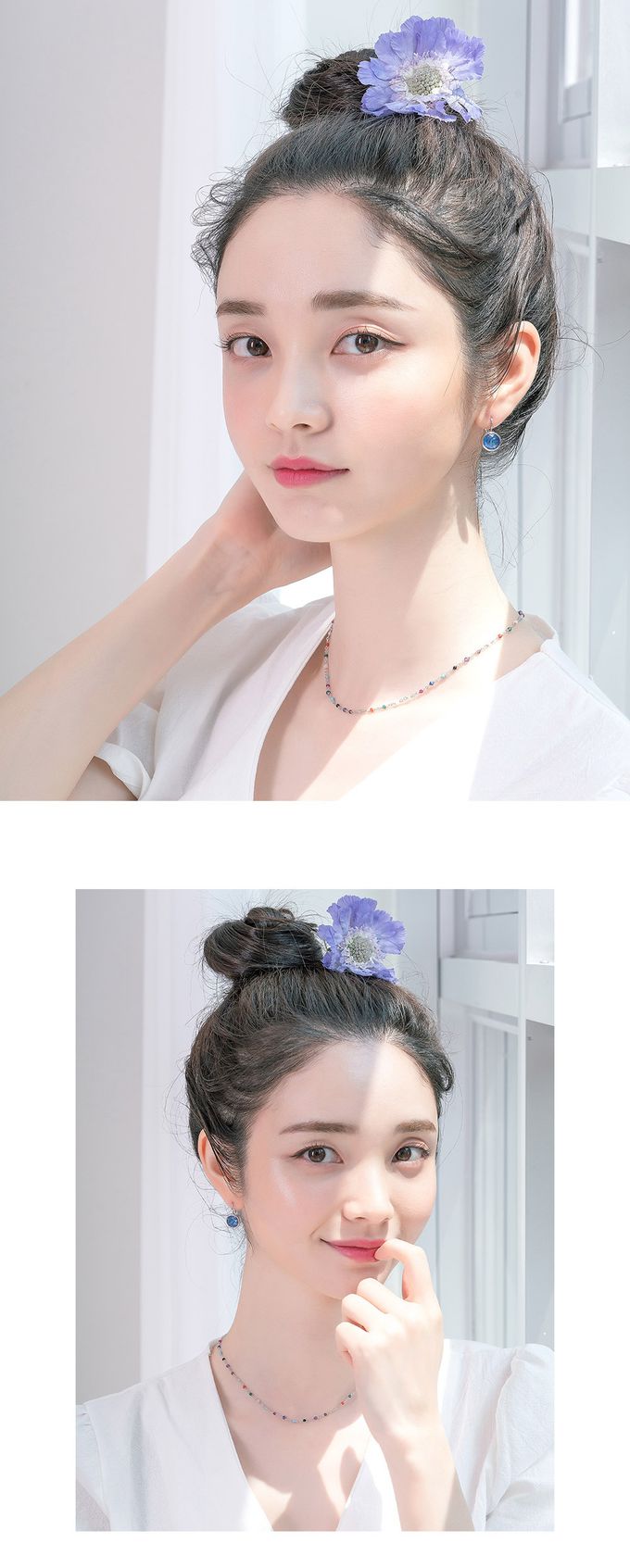 韓國 Soo&Soo - (925純銀)璀璨彩石項鏈-BLACKPINK LISA同款