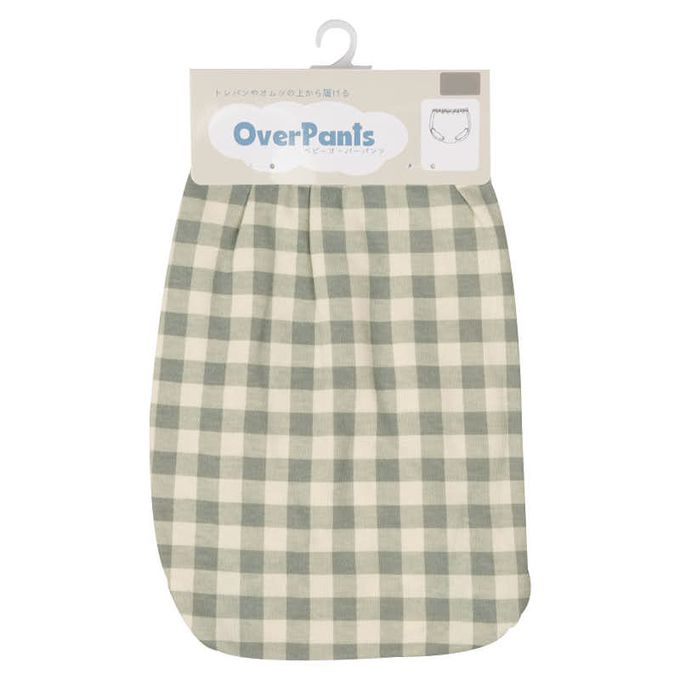 akachan honpo - 寬版褲-短褲型 格紋-象牙白色 (80~95cm)