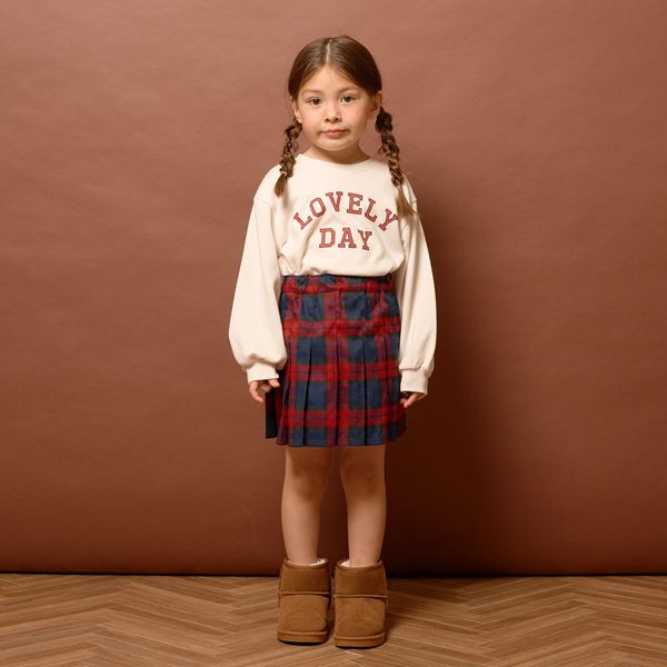 日本 Lycee mine - 學院風百摺格子裙-黃綠系