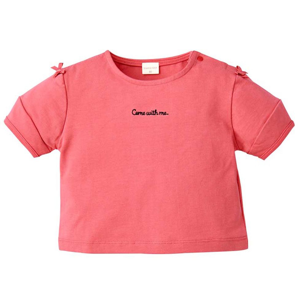 akachan honpo - 泡泡袖T恤-粉紅色