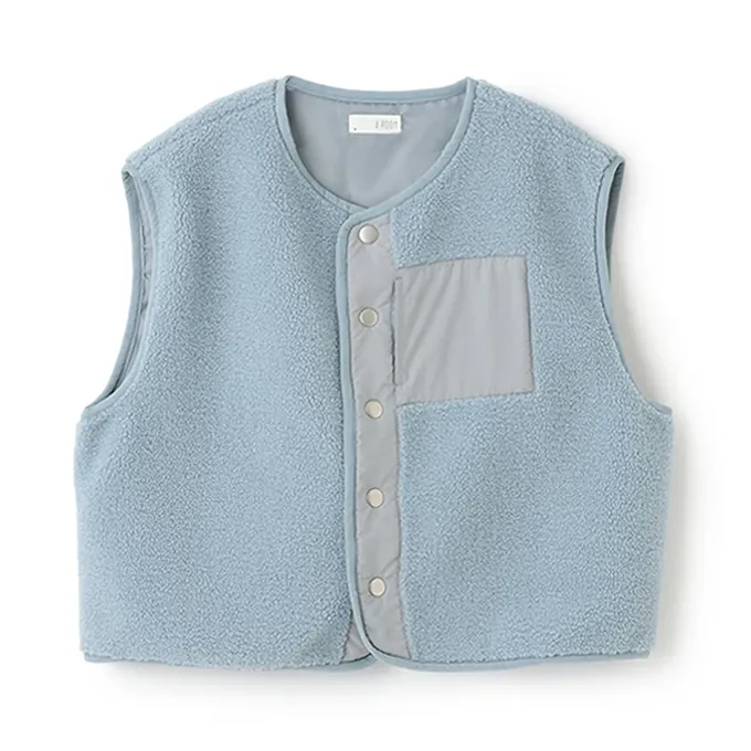 日本 b-ROOM - 可愛毛毛保暖背心-軍綠