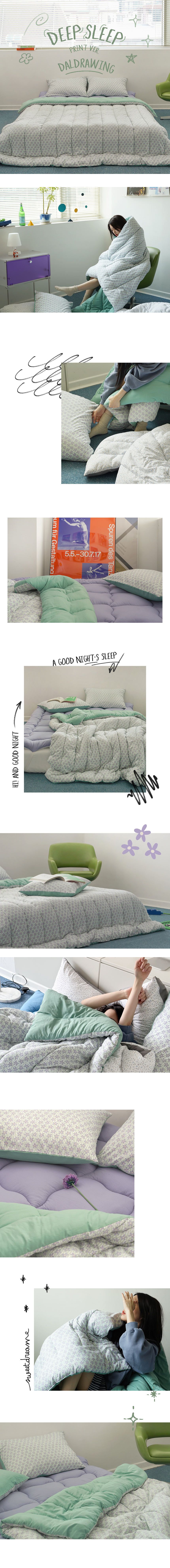 韓國 Nubizio - 可水洗超細纖維蓬鬆四季被-紫花紋路