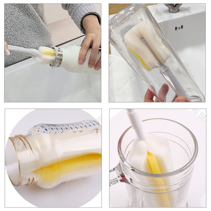 正韓 hibee - 極柔細各類水瓶/水壺/奶瓶 廚房萬用海綿刷(旋轉型)+茶壺嘴刷+吸管刷-HTB002
