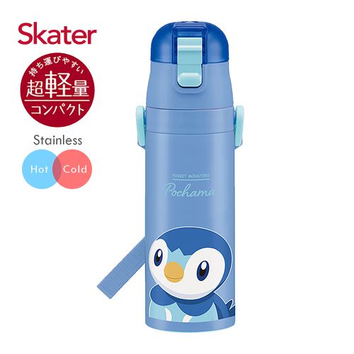 日本 SKATER - (兒童)不鏽鋼直飲保溫水壺470ml-寶可夢波加曼