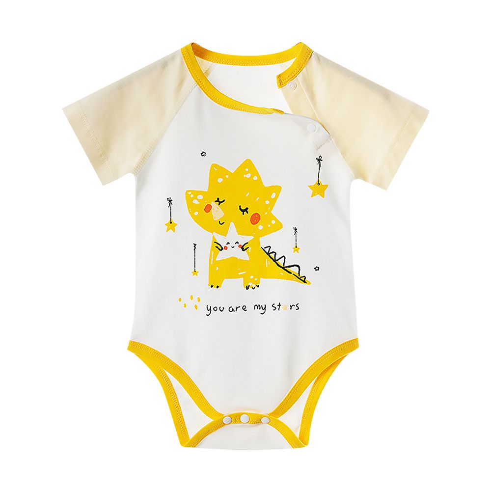 JoyNa - 寶寶包屁衣 可愛嬰兒短袖連身衣-星星獨角龍