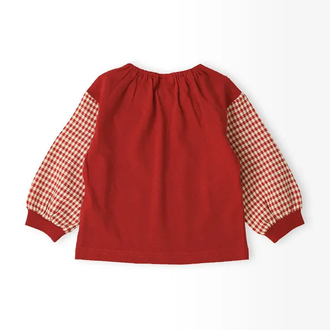 日本 ZOOLAND - 水果樂園 可愛草莓領口長袖上衣-紅