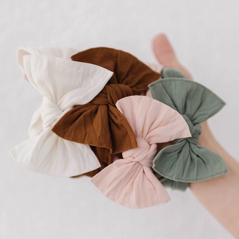 美國baby bling - 純手工極優雅細緻輕柔微彈性/毫無束縛感蝴蝶結髮帶/髮飾禮盒組-小鹿斑比