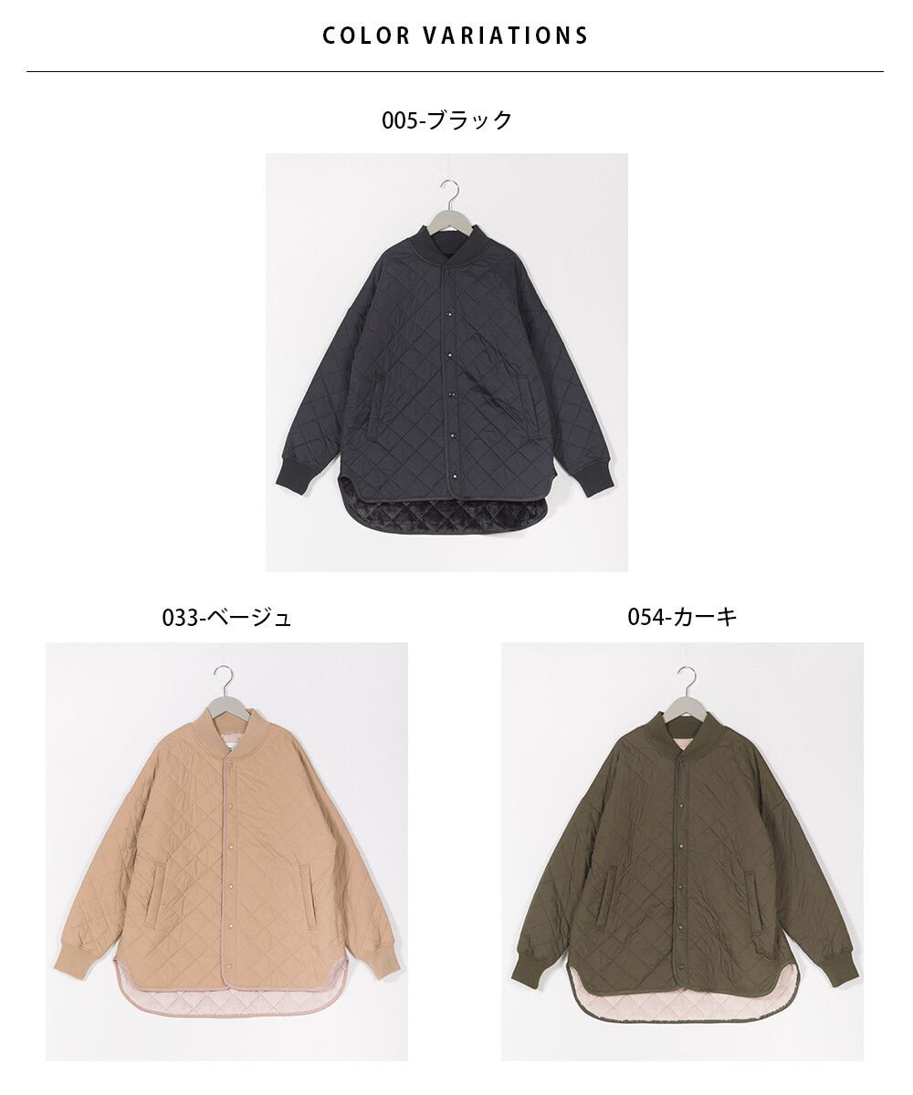 日本 OMNES - 菱紋衍縫鋪棉外套(媽媽款)-軍綠