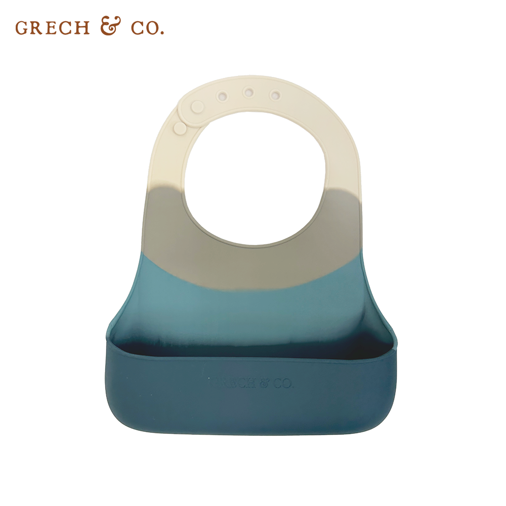 丹麥Grech&Co. - 矽膠圍兜-漸層藍