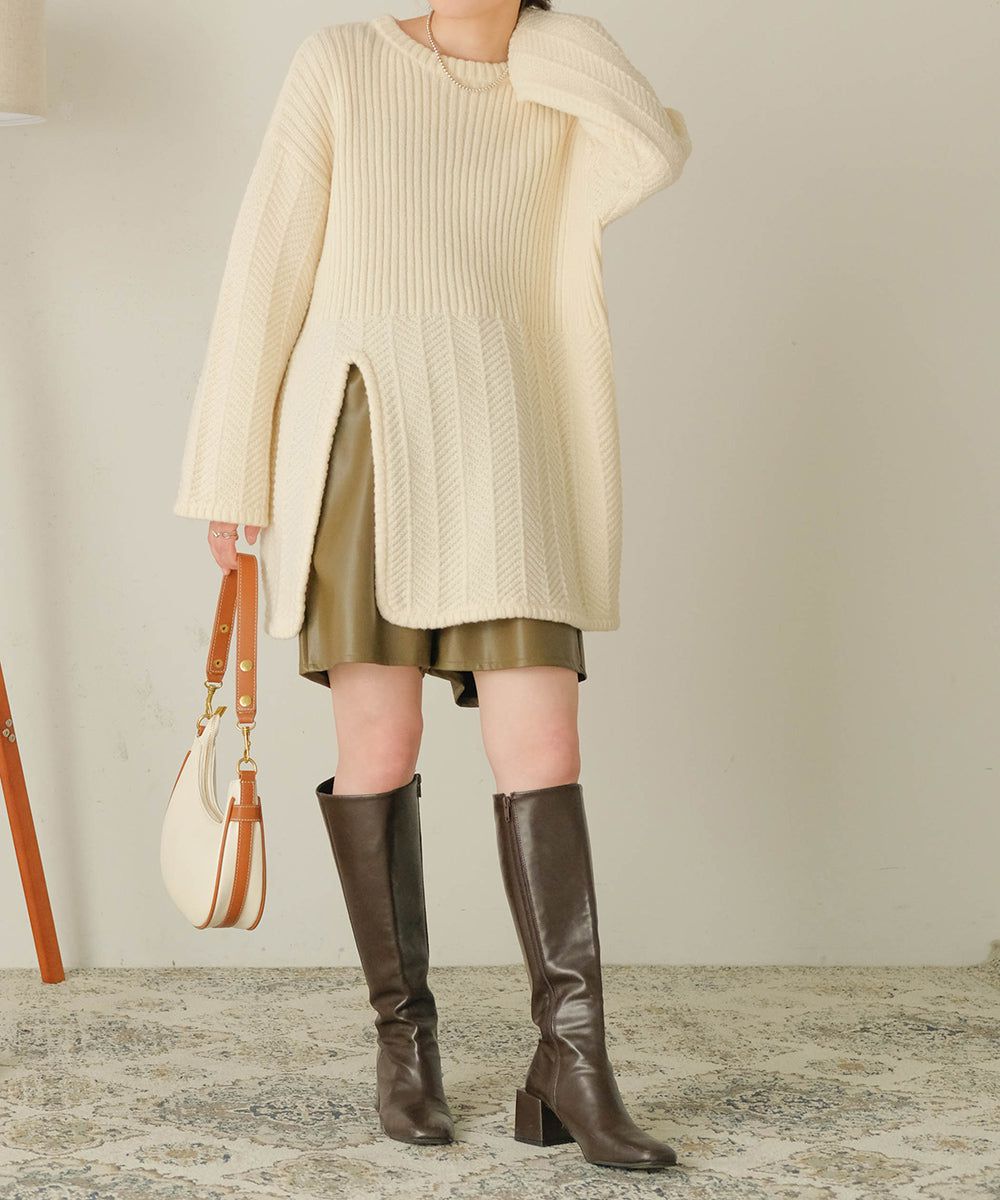 日本 Bab - 時尚皮革滾邊腋下包-黑