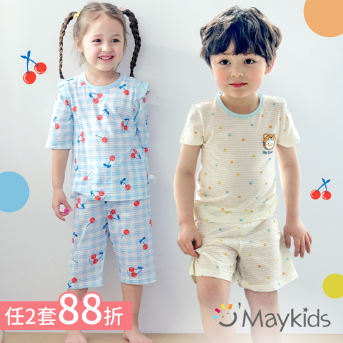短袖款加入！【韓國 Maykids】純棉ｘ天絲莫代爾家居套裝 ✧
