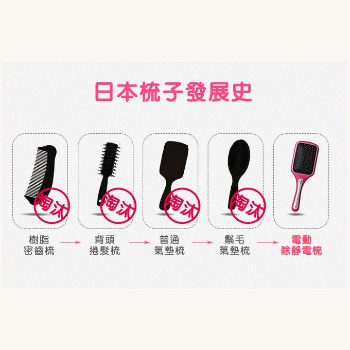 日本 KOIZUMI 小泉成器 - 音波磁氣美髮梳-大和櫻花-粉
