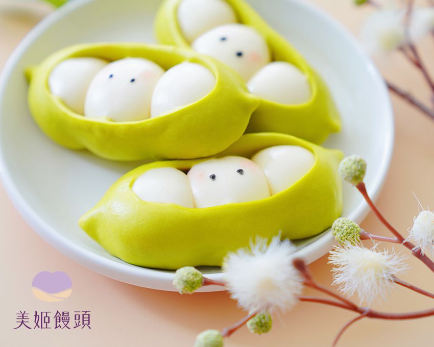 美姬饅頭 - 豆莢寶寶鮮乳造型饅頭-6入-25g/顆