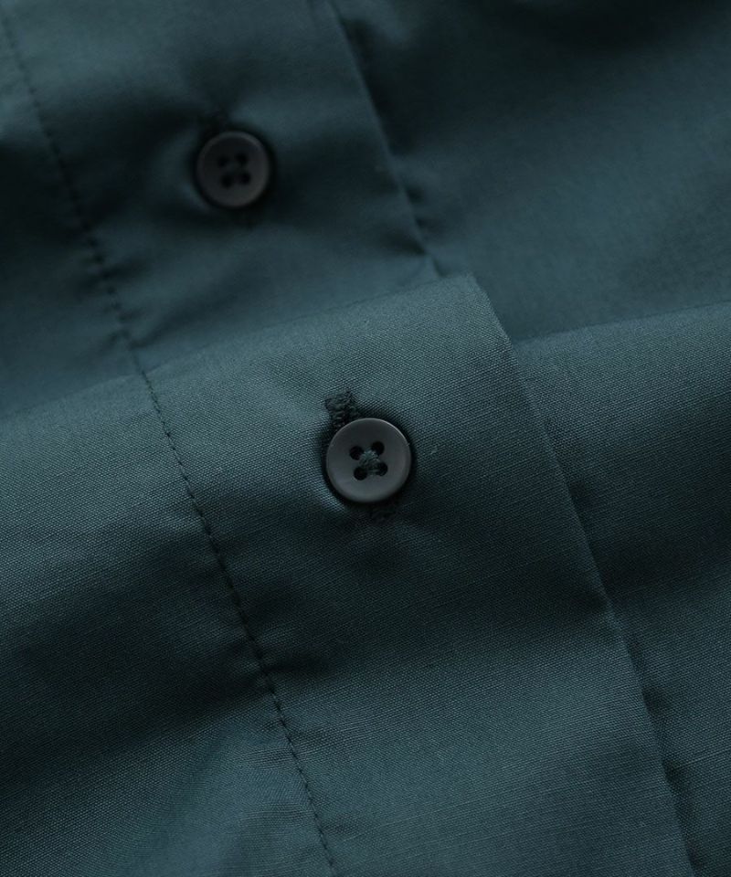 日本 zootie - 2WAY光澤感層次長袖襯衫-寶石綠