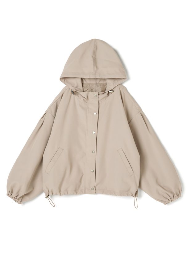 日本 GRL - 修身顯瘦寬版連帽外套-淺杏