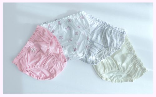(4入組)女寶無螢光輕柔棉三角褲-格紋X貴賓狗
