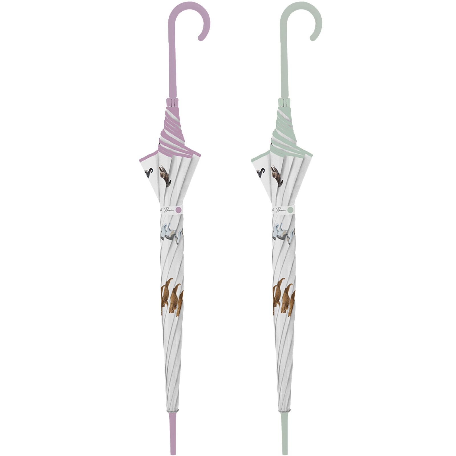 日本中谷 - [日雜推薦] 各種貓咪透明傘/雨傘-粉紫 (傘骨60cm)