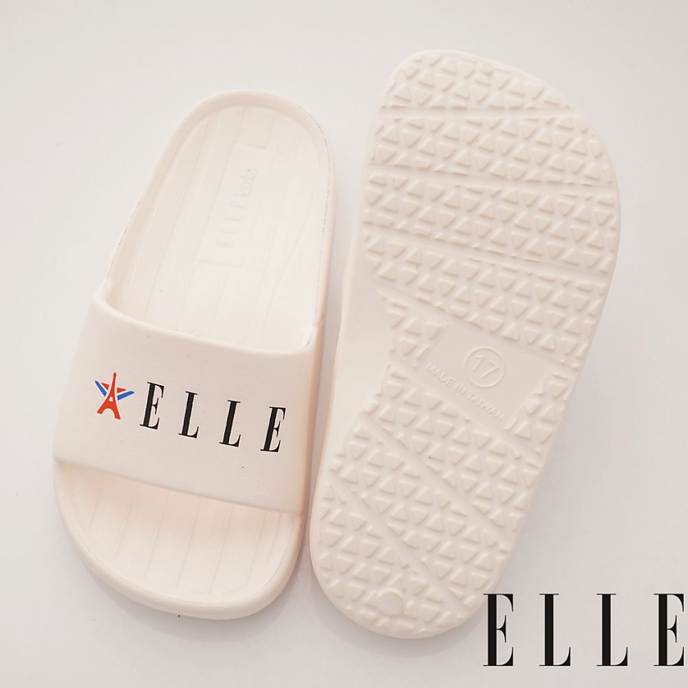 ELLE - 台灣製ELLE輕便休閒拖鞋(中小童段)-拖鞋-白
