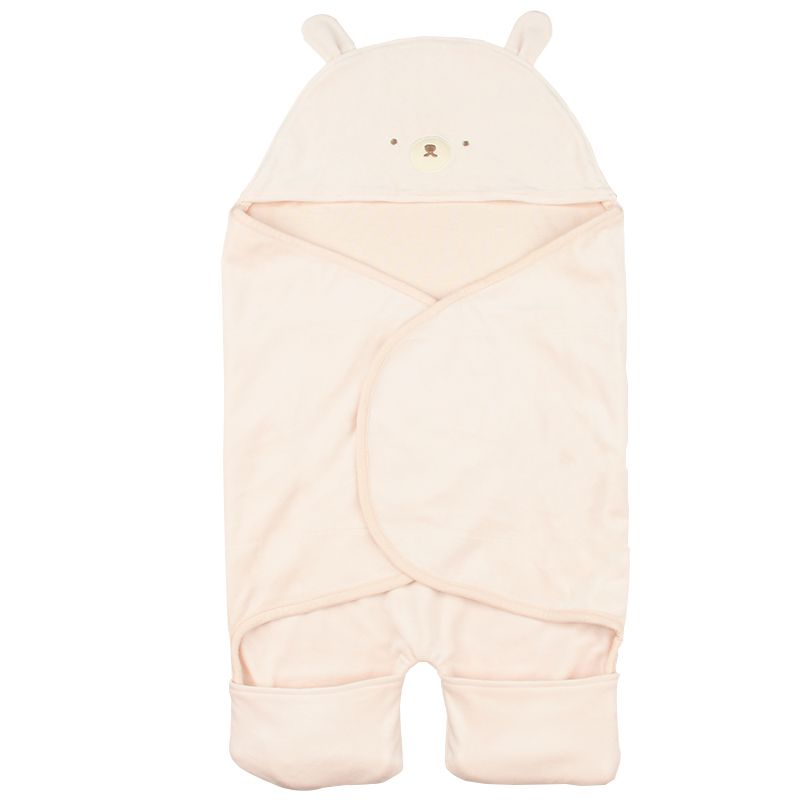 akachan honpo - 包巾 完全包覆型-暖呼呼天鵝絨-粉紅色 (50~70cm)