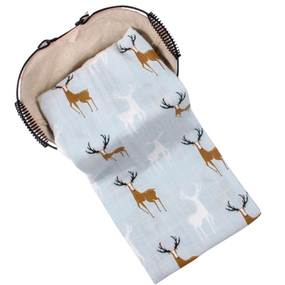 Muslin Tree - 動物印花雙層嬰兒紗布包巾/蓋被-斑點鹿 (120*120cm)