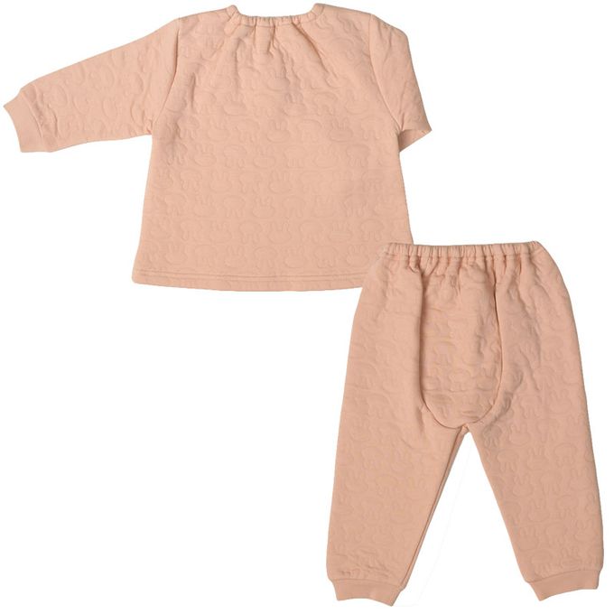 akachan honpo - 長袖鋪棉家居服-側邊按扣 兔子-粉紅色