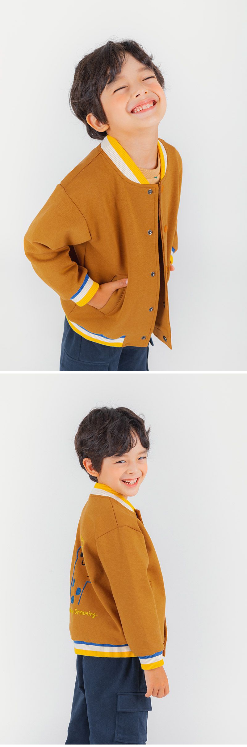 韓國 OZKIZ - 長頸鹿插畫單排釦外套