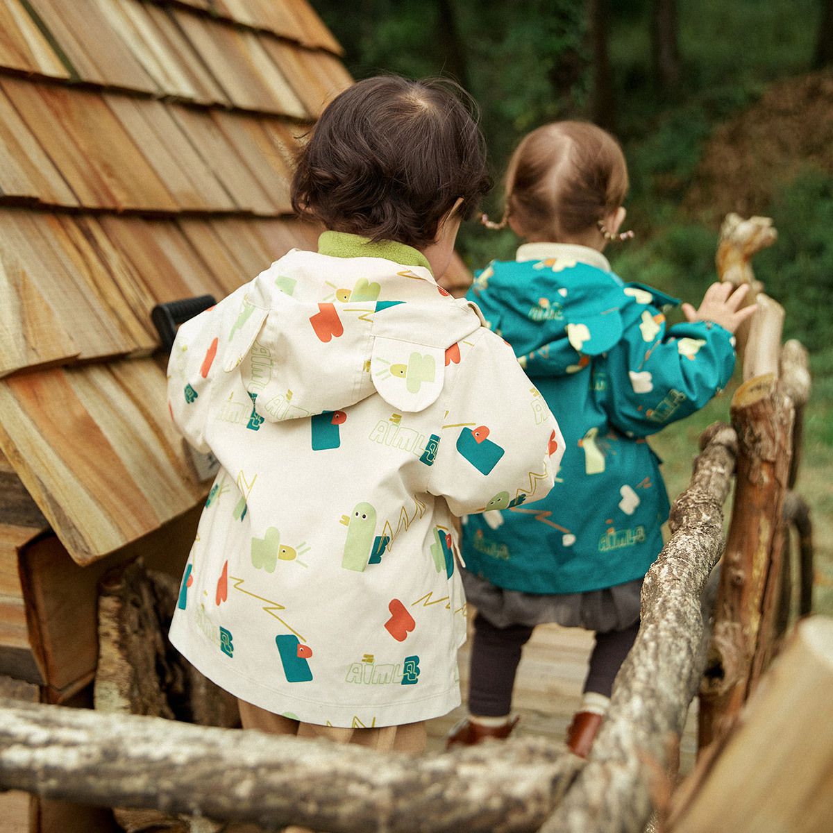 搖粒絨三合一衝鋒外套(鋪棉款)-積木怪獸-綠色