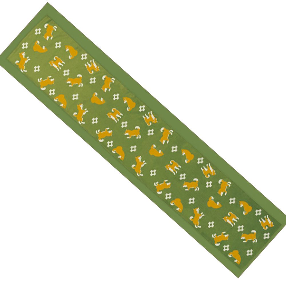 日本丸和 - 和柄小江戶水涼感巾(附收納袋)-柴犬-綠 (20x100cm)