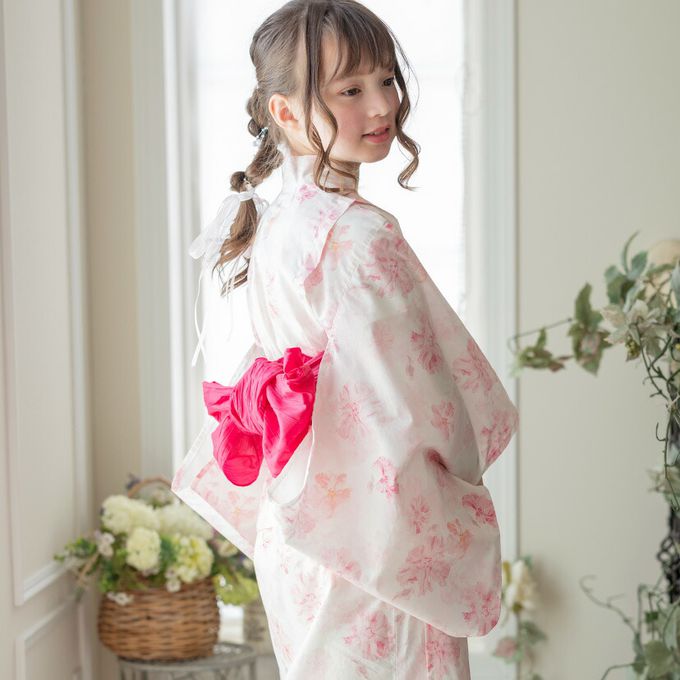 日本 Catherine Cottage - 夢幻2way純棉兵兒帶浴衣(可當洋裝)-滿版花卉-海軍藍