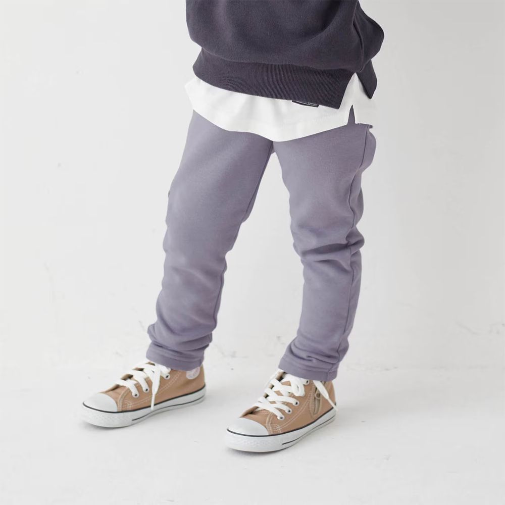 [包色推薦]毛絨內裏彈性長褲-灰紫