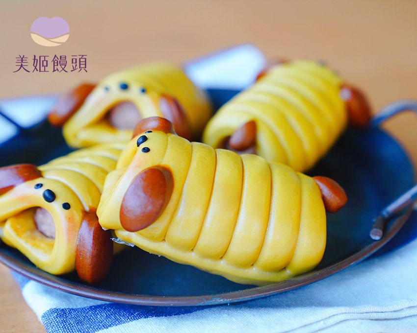 美姬饅頭 - 熱狗捲鮮乳造型饅頭-6入-50g/顆