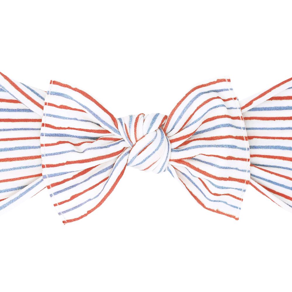 美國baby bling - 純手工極優雅細緻輕柔微彈性/毫無束縛感蝴蝶結髮帶/髮飾_印花經典款-熱情條紋