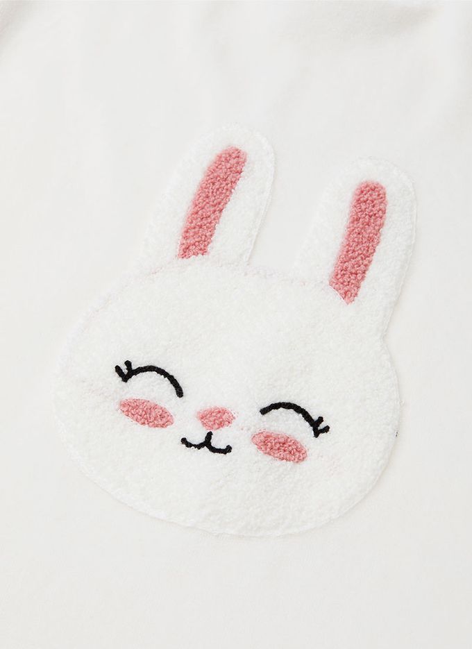 韓國 OZKIZ - 萌萌雪白兔暖絨洋裝-奶油白