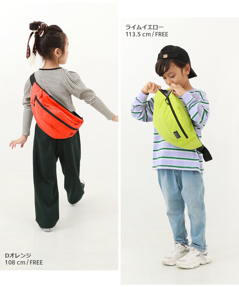 日本 devirock - 飽和色大容量側揹腰包(親子通用)-焦糖 (約17x43x11cm)