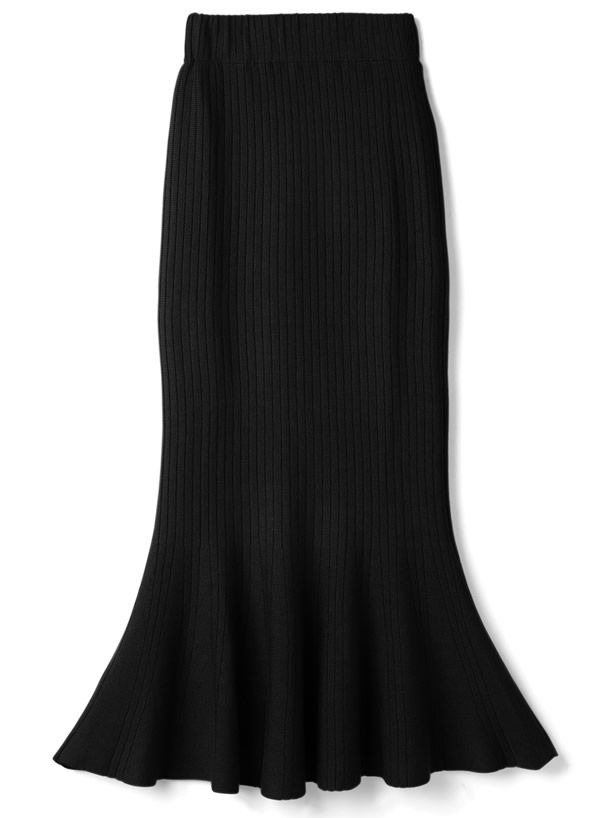 日本 GRL - 針織修身高腰魚尾裙-罌粟粉