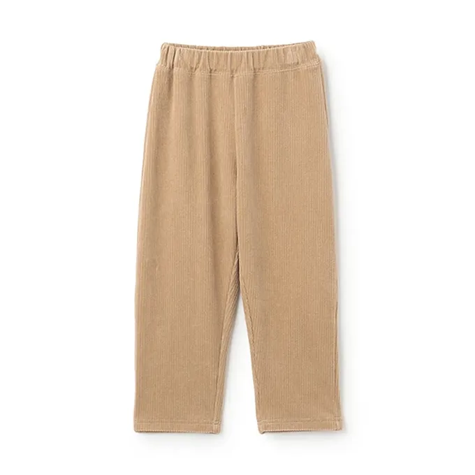 日本 b-ROOM - 柔軟寬鬆織燈芯絨長褲-煙燻藍